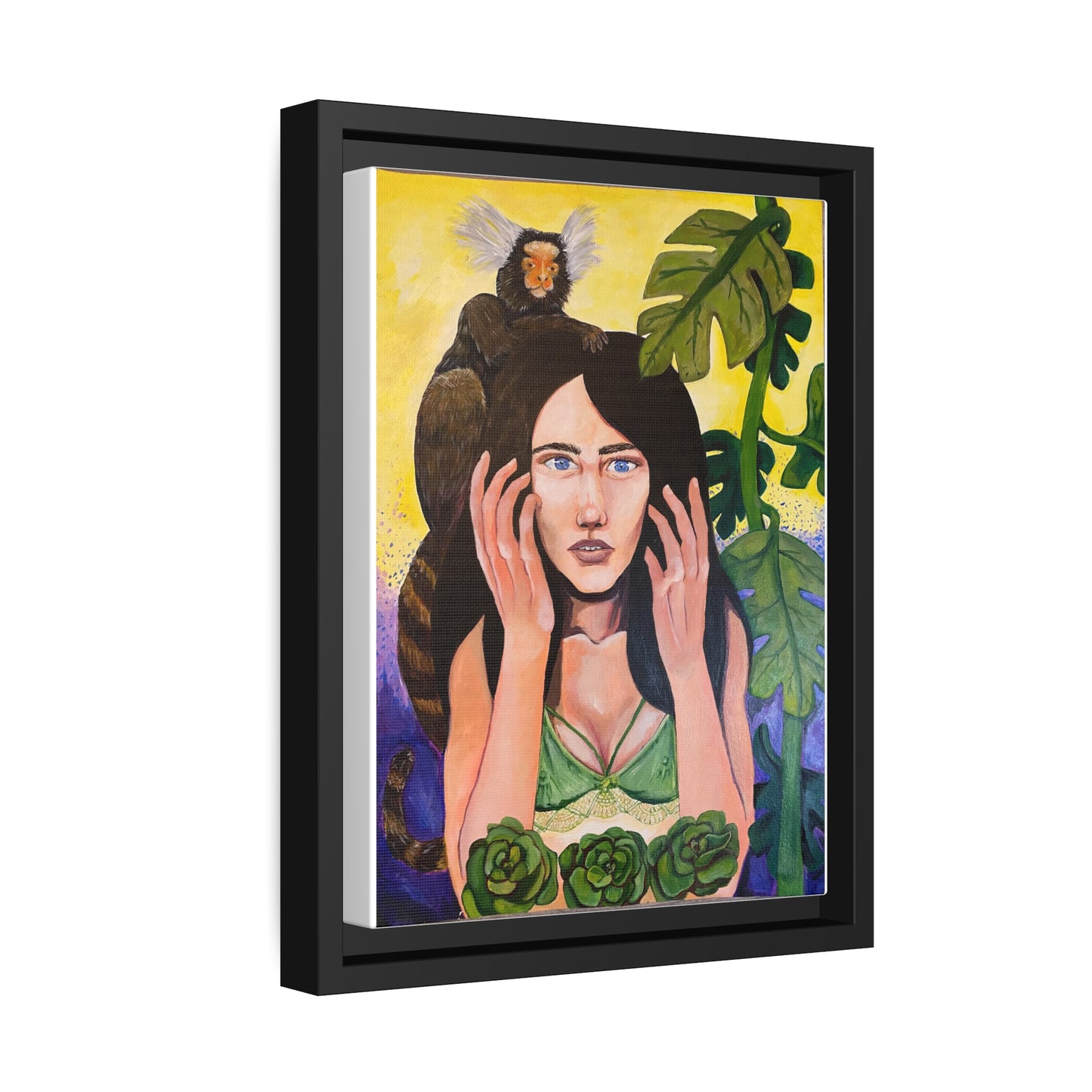 Lady with Monkey Canvas